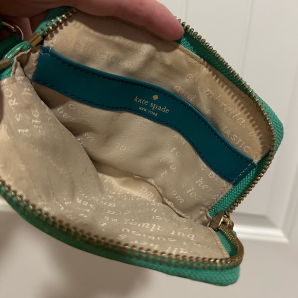 Kate Spade Staci Green Medium L-Zip Wristlet - Picture 6 of 9